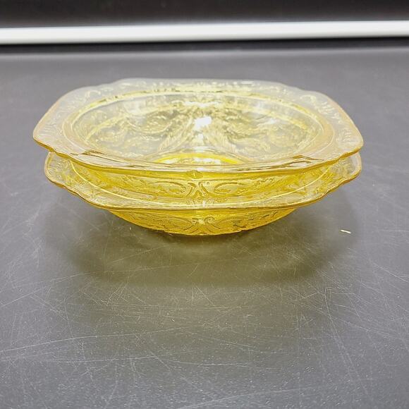 FEDERAL MADRID AMBER YELLOW DEPRESSION GLASS 5" Sauce Bowl Set of 2 - Picture 1 of 10